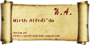 Wirth Alfréda névjegykártya